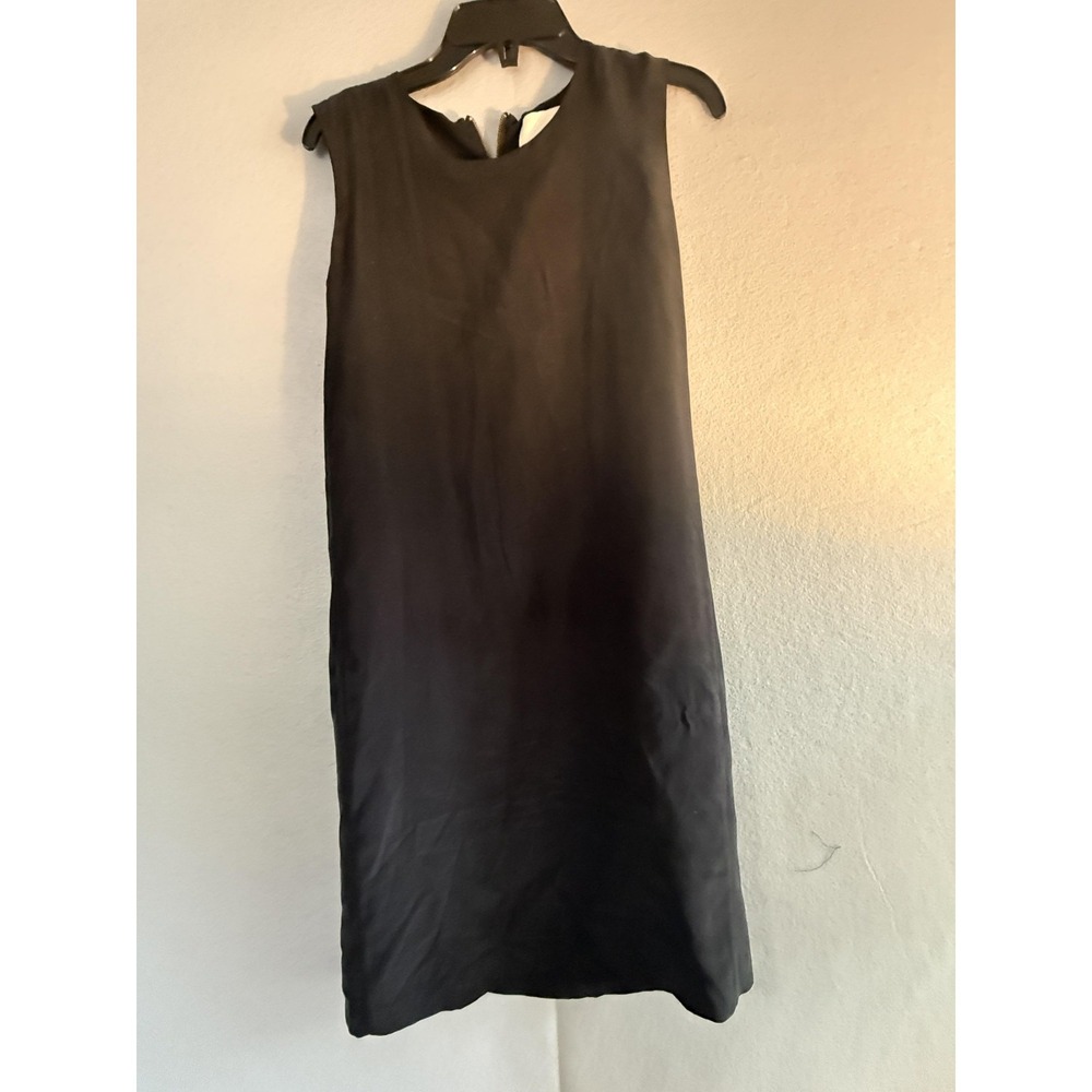Cynthia Rowley Dress Womens 6 Black Silk Sleeveless Shift Zip Short Lined
